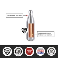 500ML HOT/COLD BOTTLE, Hot & Cold Stainless Steel Thermos Bottle – 500ml Swift Vacuum Insulated Double Wall Flask (Silver)(2442)