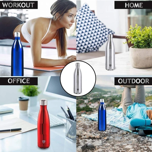 500ML HOT/COLD BOTTLE, Hot & Cold Stainless Steel Thermos Bottle – 500ml Swift Vacuum Insulated Double Wall Flask (Silver)(2442)