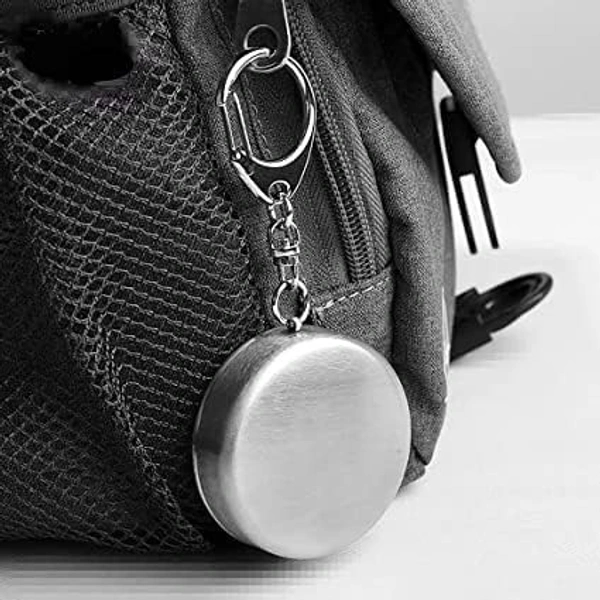 STEEL POCKET CUP, Steel Cup Folding Collapsible Portable Pocket Water Cup with Keychain 75ml(1804)