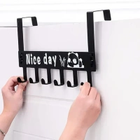 NICE DAY HANGER, Heavy-Duty Carbon Steel Door Hook Hanger Rack (6 Hook / White) (2196) - Black, Pack of 1