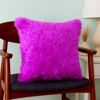 SQUARE FLUFFY PILLOW 34*34CM, Random Color Super Soft Fluffy Cushion Pillow – Cozy Decorative Throw Pillow (1 Pc)(2613)