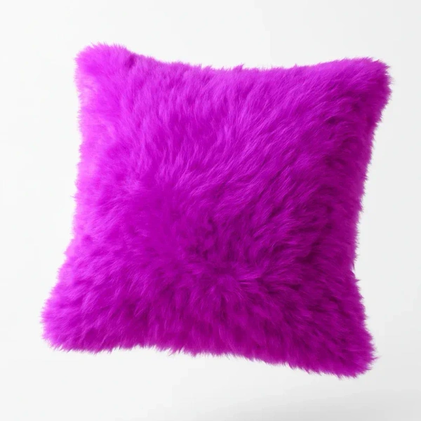 SQUARE FLUFFY PILLOW 34*34CM, Random Color Super Soft Fluffy Cushion Pillow – Cozy Decorative Throw Pillow (1 Pc)(2613)