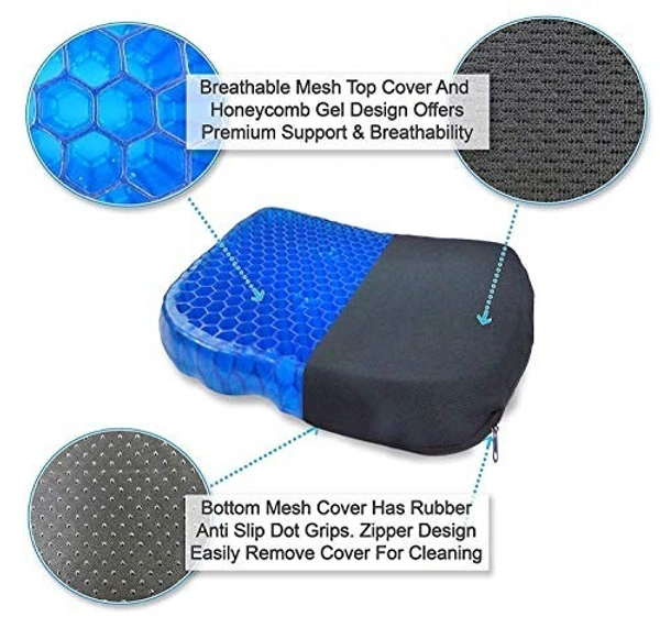 EGG SEATER, Support Cushion Gel Seat Pillow – Orthopedic Comfort Pad for Car, Office Chair, Wheelchair & Home(2545)