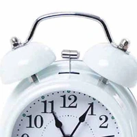 TWIN BELL WHITE CLOCK, Twin Bell White Alarm Clock | Bedside Table Clock with Soft Backlight, Low Noise & Loud Ringer(2553)