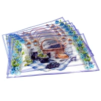 6PCS TABLE PLACEMAT, Dining Table Mats PVC Vinyl Heat-Resistant Place mats Set of 6 (Multicolor)(2115)