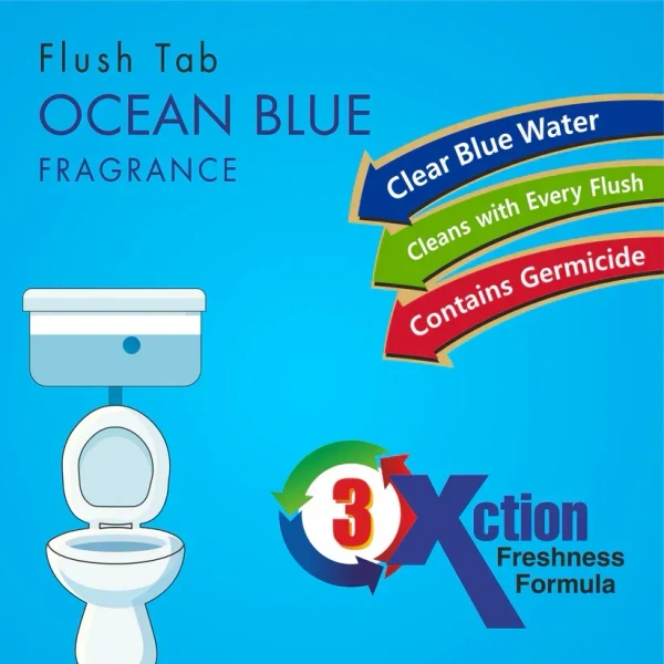 FLUSH TAB, Toilet Cleaner Flush Tab (Ocean Blue) - 50 Gram (2117)