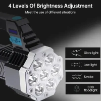 7LED FLASHLIGHT, Portable Flashlight / Torch COB 7LED Hand Light USB Rechargeable Light with Side Light (2337)  