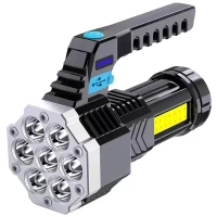 7LED FLASHLIGHT, Portable Flashlight / Torch COB 7LED Hand Light USB Rechargeable Light with Side Light (2337)  
