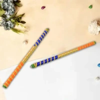 WOODEN DANDIYA SET, Traditional Decorative Dandiya Sticks Pair – Handcrafted Sticks for Navratri & Garba Dance(2575)