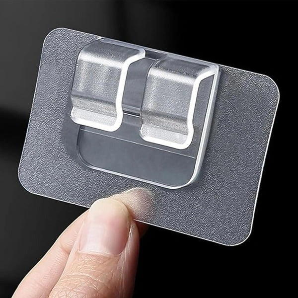 5PCS WIRE CLIP HOLDER, Transparent Self-Adhesive Wall Wire Clip Hold Pack of 5 (2430) - 