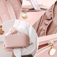 ZIPPER COSMETIC BAG, Travel Cosmetic Bag with Handle & Divider – Waterproof, Multifunctional Makeup Organizer(2439)