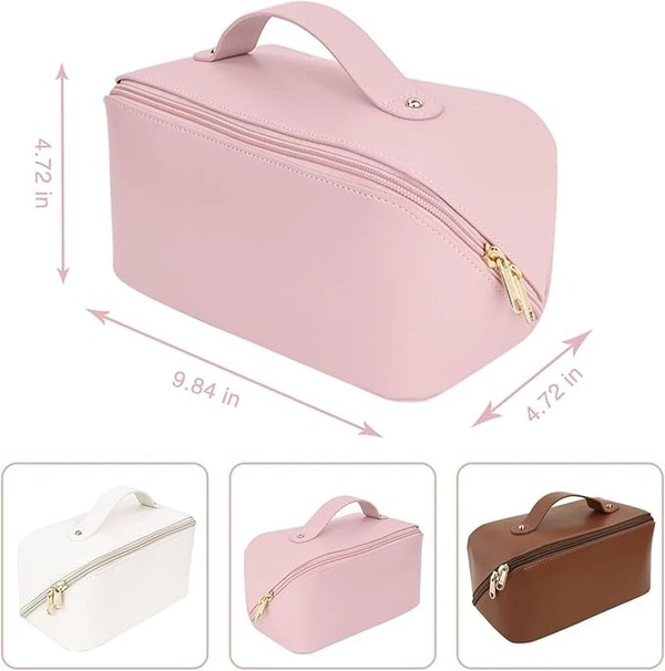 ZIPPER COSMETIC BAG, Travel Cosmetic Bag with Handle & Divider – Waterproof, Multifunctional Makeup Organizer(2439)