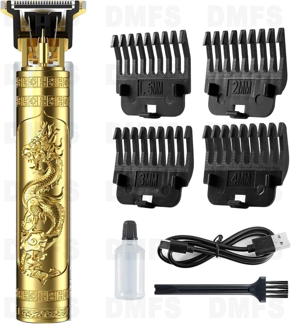 VINTAGE T9 TRIMMER Plastic Body Trimmer, VINTAGE T9 Hair Trimmer for Men – Cordless Rechargeable Beard & Hair Cutter | Plastic Body, USB Charging(1656) - Golden
