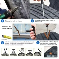 5PCS PUNTURE KIT, Tyre Puncture Repair Kit – 5PCS Set with 3 Seal Strips & Tools for Tubeless Tyres(2463)