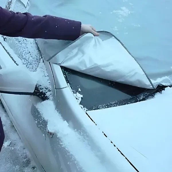 CAR WINDSHIELD SUNSHADE, Universal Car Windshield Snow & Sun Protection Cover (145×70 cm) – All-Weather Frost Guard with Anti-Scratch Material & Secure Fit(2752)