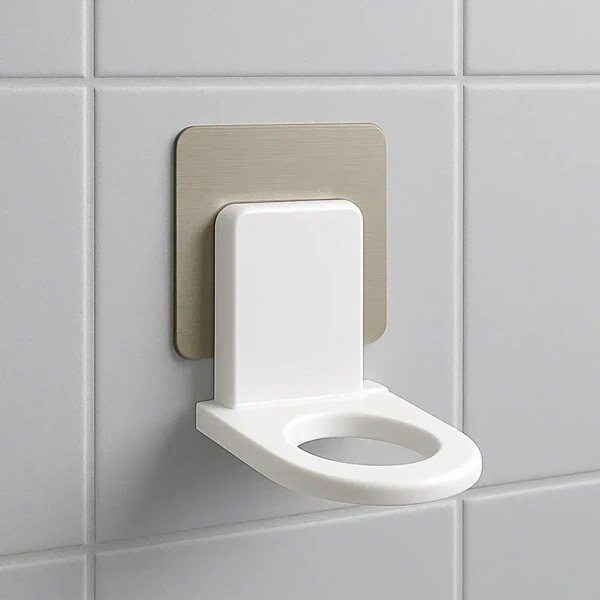 2PCS BOTTLE HOLDER, Wall Mounted Self Sticky Hooks for Body Wash Shampoo Bottle Wall Storage Strong Adhesive Hook Power Plug Socket Hanger Holder(1091) - Pack of 2