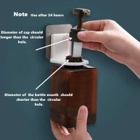2PCS BOTTLE HOLDER, Wall Mounted Self Sticky Hooks for Body Wash Shampoo Bottle Wall Storage Strong Adhesive Hook Power Plug Socket Hanger Holder(1091) - Pack of 2