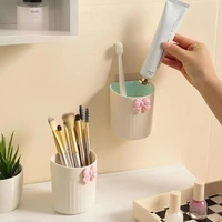 2PCS BUTTERFLY HOLDER, 2 Pcs Wall-Mounted Toothbrush Holder – Self-Adhesive Bathroom Organizer for Toothpaste, Makeup Brushes & Accessories – No Drill Plastic Brush Holder(2633)