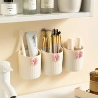 2PCS BUTTERFLY HOLDER, 2 Pcs Wall-Mounted Toothbrush Holder – Self-Adhesive Bathroom Organizer for Toothpaste, Makeup Brushes & Accessories – No Drill Plastic Brush Holder(2633)