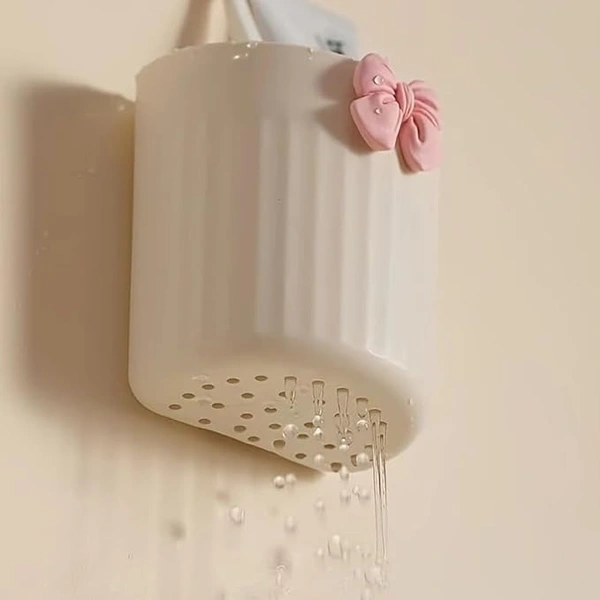 2PCS BUTTERFLY HOLDER, 2 Pcs Wall-Mounted Toothbrush Holder – Self-Adhesive Bathroom Organizer for Toothpaste, Makeup Brushes & Accessories – No Drill Plastic Brush Holder(2633)