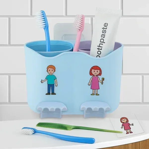 TOOTHBRUSH HOLDERm,  Compact Bathroom Organizer for Toothbrushes and Toothpaste  (2252)
