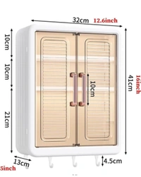 KITCHEN STORAGE MOUNTED, Wall Mounted Storage Cabinet for Kitchen & Bathroom | Multipurpose Space-Saving Storage Rack Organizer | Durable Plastic Cabinet with Shelves(2712)