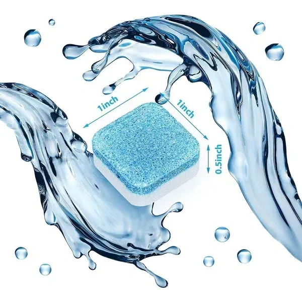 12PCS WASHING TABLET BOX, Washing Machine Cleaner Tablets – 12pcs Deep Cleaning Tablets for Front & Top Load Machines, Removes Odor & Residue(1794)