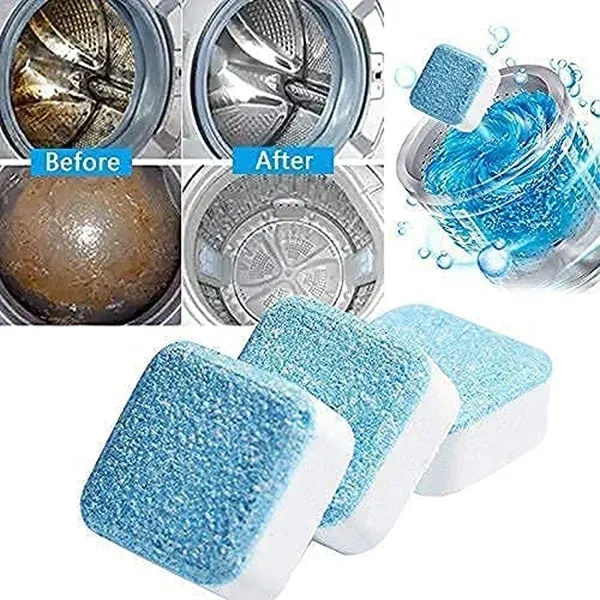 12PCS WASHING TABLET BOX, Washing Machine Cleaner Tablets – 12pcs Deep Cleaning Tablets for Front & Top Load Machines, Removes Odor & Residue(1794)