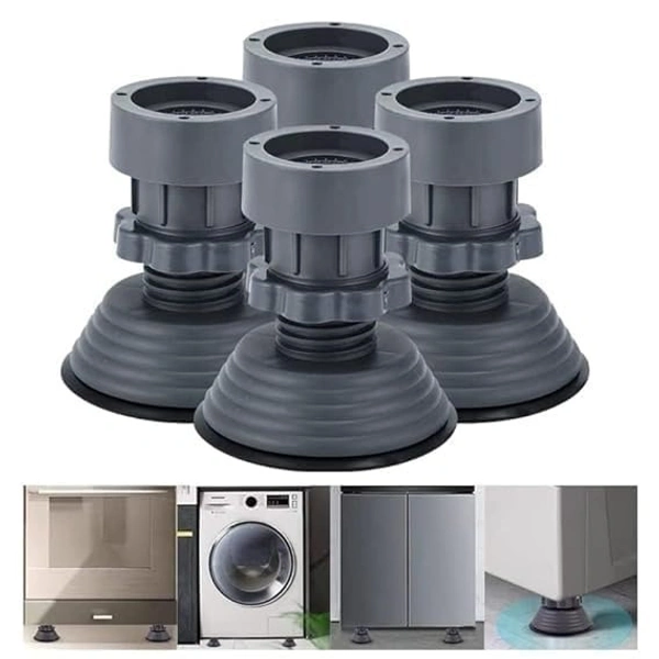 BIG ADJUSTABLE WASHING PAD, Washing Machine Vibration Pads & Refrigerator Stand – Anti-Slip Height Adjustable Feet (4 Pcs Set)(2571)
