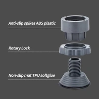 BIG ADJUSTABLE WASHING PAD, Washing Machine Vibration Pads & Refrigerator Stand – Anti-Slip Height Adjustable Feet (4 Pcs Set)(2571)