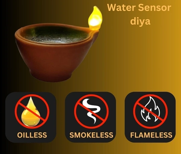 12PCS NEUTON WATER DIYA, Water Sensor LED Diya (Pack of 12) | Flameless & Smokeless Warm Light Deepak for Diwali & Home Decoration(2646)