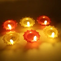 6PCS COLOR WATER DIYA, Water Senser Diya 6 Pcs Set with color plastic(1769)