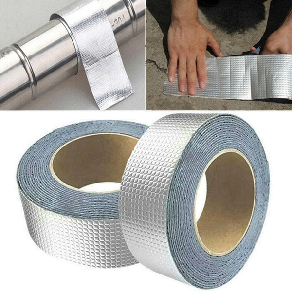ALUMIUM FOIL TAP, Leakage Repair Waterproof Tape for Pipe Leakage Roof Water Leakage Solution Aluminium Foil Tape Waterproof Adhesive Tape Sealing Butyl Rubber Tape for Leakage (5CM*5M (Pack Of 1)    (841)