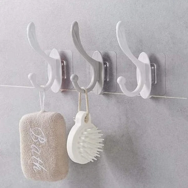 3PCS HEAVY WALL HOOK 2IN1 1 Pcs Self Adhesive Heavy Duty Waterproof Big Hook For Wall no Drill Hook 3