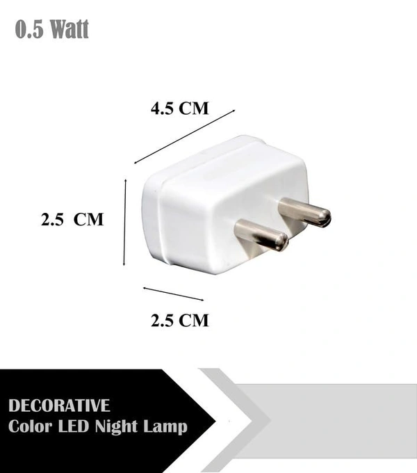 2PIN NIGHT LAMP, 0.5W Line-Type 2-Pin Plug & Play Night Lamp – Zero Watt LED Bulb for Bedroom & Living Room(2606)