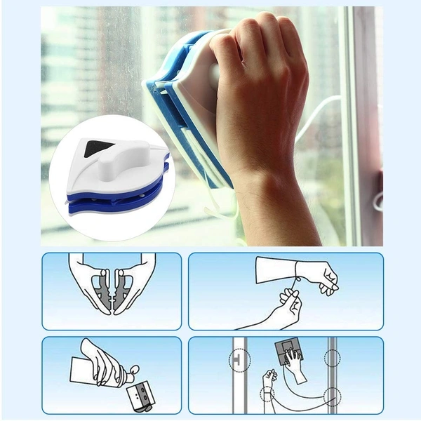 NEW WINDOW GLASS CLEANER, Magnetic 5-12mm Thickness Window Glass Cleaning Brush Home Window Glass Cleaner Tool Double Side Wiper Useful Surface Brush Cleaning Tools(2451)
