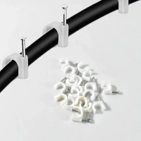 20PCS CABLE CLIP, Wire Wall Clips, Plastic Cable Clips Round Wire Pins with Steel Nail    (2340)     - Pack of 20