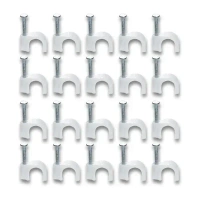 20PCS CABLE CLIP, Wire Wall Clips, Plastic Cable Clips Round Wire Pins with Steel Nail    (2340)     - Pack of 20