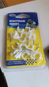 20PCS CABLE CLIP, Wire Wall Clips, Plastic Cable Clips Round Wire Pins with Steel Nail    (2340)     - Pack of 20