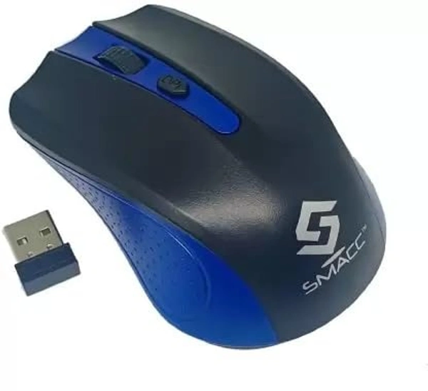 SMACC WIRELESS MOUSE, 2.4GHz Wireless Optical Mouse | Ergonomic Design with Non-Slip Rubber Texture, Strong Grip, Smooth Tracking & USB Nano Receiver | Portable Silent Click Mouse for Laptop & PC(2732)