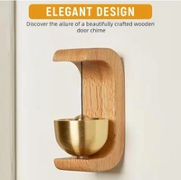 WOODEN ZEN BELL, Zen Desk Wooden Meditation Bell with Brass Bowl – 7 cm Magnetic Design, Natural Wood & Gold for Mindfulness & Home Decor(2630)