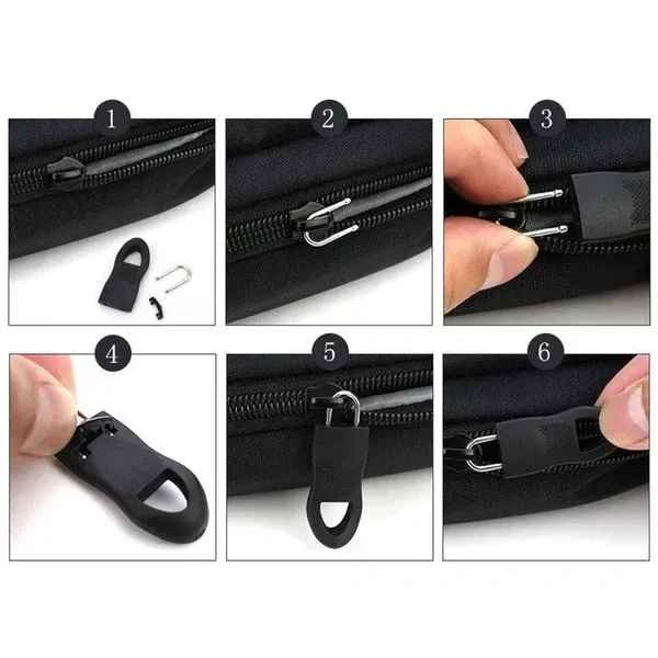 10PCS ZIPPER PULL TAB, Zipper Pull Tab Zipper Tags Cord Pulls Zipper Extension Zip Fixer for Luggage Suitcase Backpack Jacket Bags Style Metal Zipper Head Zip Fixer Tags Handbag Backpack Plastic (10 Pc)(2455)