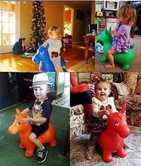 HOP ANIMAL, Animal Shape Jumping Horse Hopper Toy for Kids | Inflatable Bouncing Ride-On Toy (Multicolour)