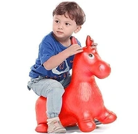 HOP ANIMAL, Animal Shape Jumping Horse Hopper Toy for Kids | Inflatable Bouncing Ride-On Toy (Multicolour)