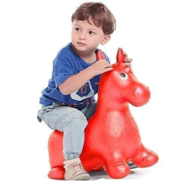 HOP ANIMAL, Animal Shape Jumping Horse Hopper Toy for Kids | Inflatable Bouncing Ride-On Toy (Multicolour)