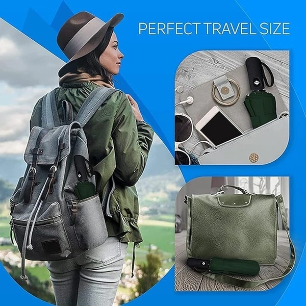 AUTOMATIC UMBRELLA,Mini Folding Windproof & Compact Umbrella, Portable 3 Fold Umbrella, Automatic Open Close for Rain and Sun Protection,Umbrellas for rain,Windproof Umberalla Large for Man,Women-Mix Color (1068)       - Deep Fir