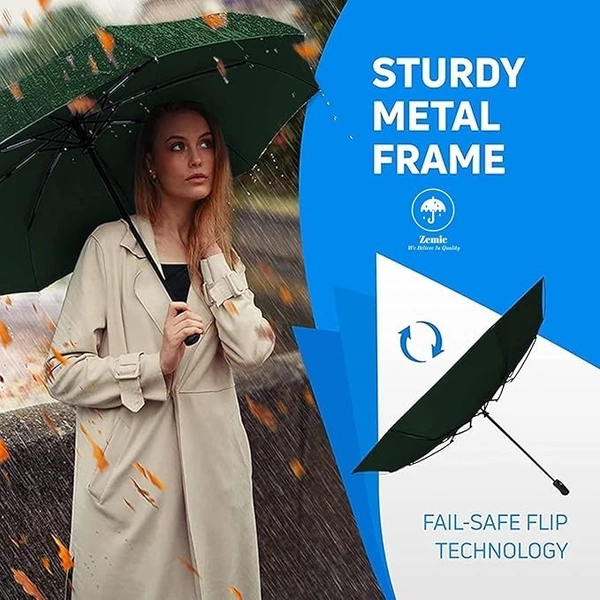 AUTOMATIC UMBRELLA,Mini Folding Windproof & Compact Umbrella, Portable 3 Fold Umbrella, Automatic Open Close for Rain and Sun Protection,Umbrellas for rain,Windproof Umberalla Large for Man,Women-Mix Color (1068)       - Deep Fir