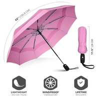 AUTOMATIC UMBRELLA,Mini Folding Windproof & Compact Umbrella, Portable 3 Fold Umbrella, Automatic Open Close for Rain and Sun Protection,Umbrellas for rain,Windproof Umberalla Large for Man,Women-Mix Color (1068)       - Pink