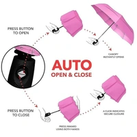 AUTOMATIC UMBRELLA,Mini Folding Windproof & Compact Umbrella, Portable 3 Fold Umbrella, Automatic Open Close for Rain and Sun Protection,Umbrellas for rain,Windproof Umberalla Large for Man,Women-Mix Color (1068)       - Pink