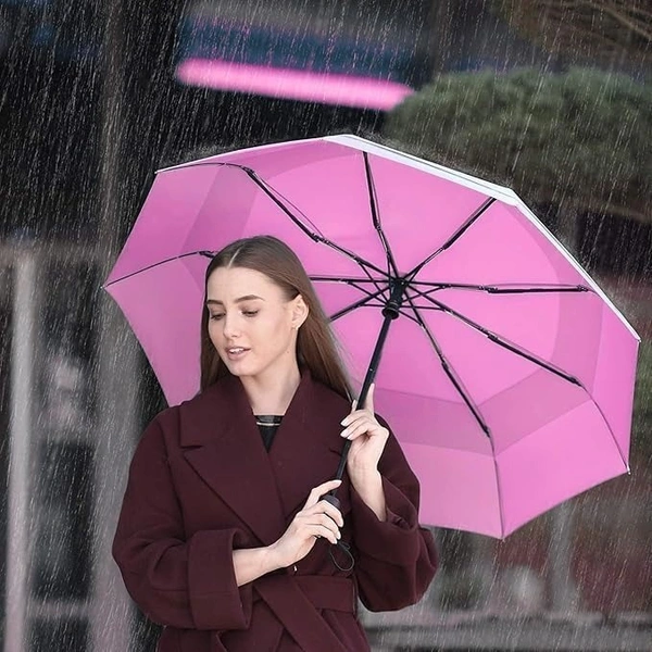 AUTOMATIC UMBRELLA,Mini Folding Windproof & Compact Umbrella, Portable 3 Fold Umbrella, Automatic Open Close for Rain and Sun Protection,Umbrellas for rain,Windproof Umberalla Large for Man,Women-Mix Color (1068)       - Pink